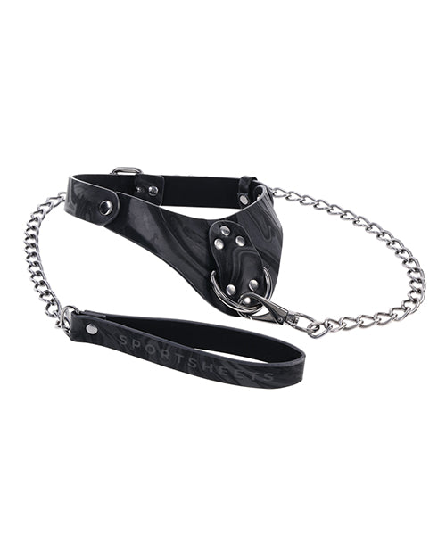 Sportsheets Velvet Noir Collar & Leash - Black
