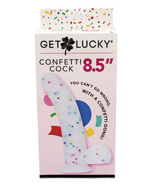  Get Lucky 8.5" Real Skin Confetti Cock - Multi Color