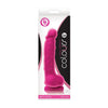 Colours Dual Density 5" Dong w/Balls & Suction Cup - Pink