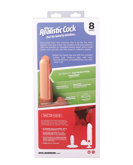 Realistic 8" ULTRASKYN Cock w/Balls - White