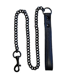  Rouge Leather Lead - Black with Black