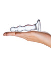 Glas Triple Play Beaded Butt Plug - Clear