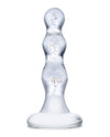 Glas Triple Play Beaded Butt Plug - Clear