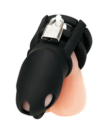  Blue Line 2" Silicone Mini Cock Cage With Ball Divider - Black