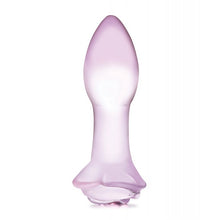  Glas 5" Rosebud Glass Butt Plug - Pink
