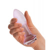 Glas 5" Rosebud Glass Butt Plug - Pink