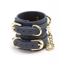  Bondage Couture Vinyl Wrist Cuff - Blue