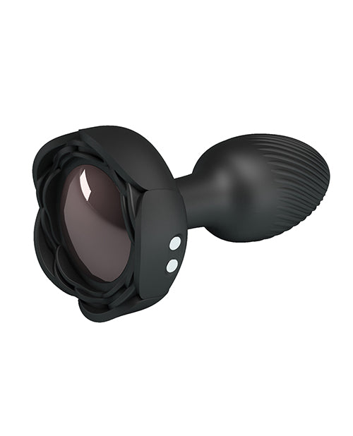 Pretty Love Olman Small Butt Plug w/Multi Color Bottom Light - Black