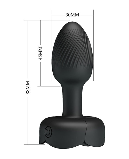 Pretty Love Olman Small Butt Plug w/Multi Color Bottom Light - Black