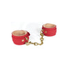 Spartacus PU Wrist Cuffs w/Plush Lining - Red