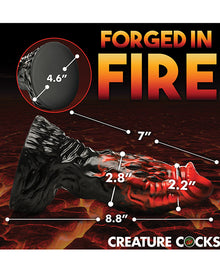  Creature Cocks Vulcan Silicone Dildo - Black/Red