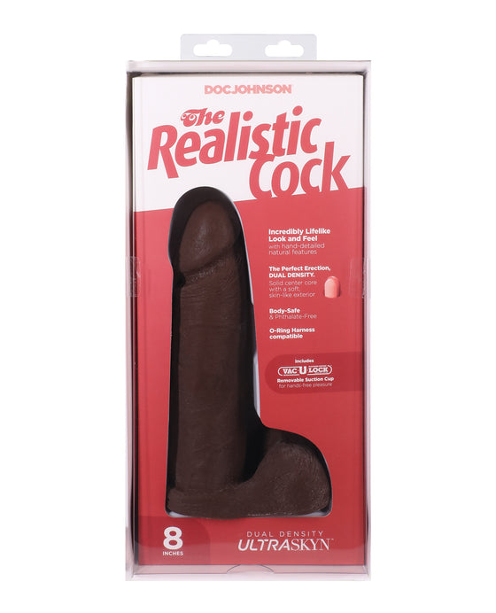 Realistic 8" ULTRASKYN Cock w/Balls - Brown