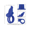 Couple's Enhancers Silicone Rechargeable Dual Pleaser Enhancer  - Blue