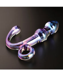 Cristal Orchid Pulse Glass Dildo w/Removable Bullet Vibe - Purple