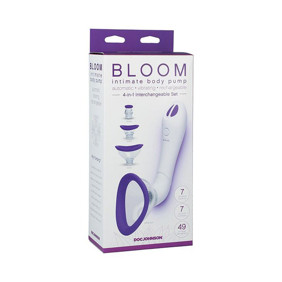 Bloom Intimate Body Automatic Vibrating Rechargeable Pump - Purple/White