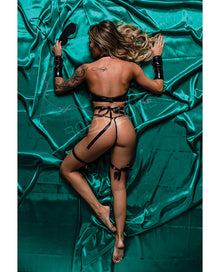  Role Play Bondage Baddie 7 pc Set Black M/L