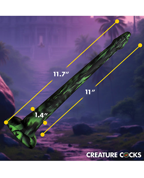 Creature Cocks Spitting Serpent Silicone Enema Snake - Black/Green