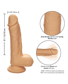  Studs Dual Density Silicone 5" Dildo - Ivory