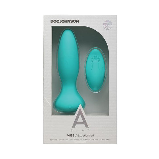 A Play Rechargeable Silicone Experienced Anal Plug w/Remote - Teal