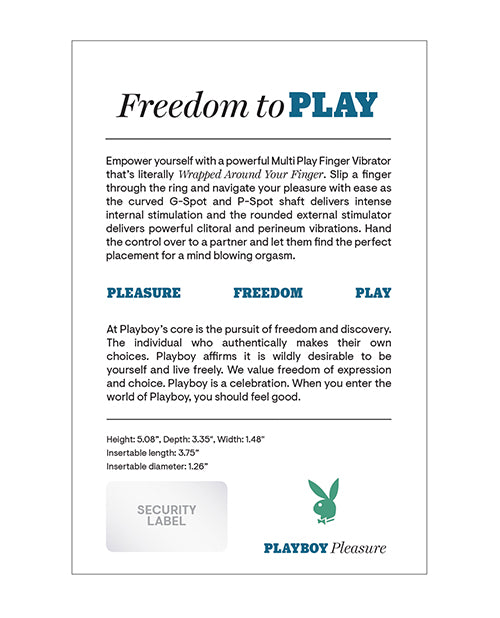 Playboy Pleasure Wrapped Around My Finger Multi Play Vibrator - Dark Teal