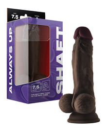  Shaft Model A Flexskin Liquid Silicone 7.5" Dong w/Balls - Mahogany