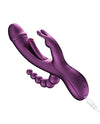 Trilux Kinky Finger Rabbit Vibrator w/Anal Beads - Purple
