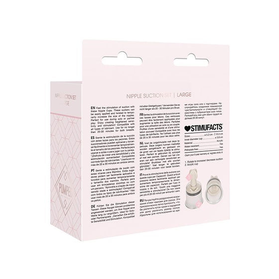 Shots Pumped Nipple Suction Set - Large Clear