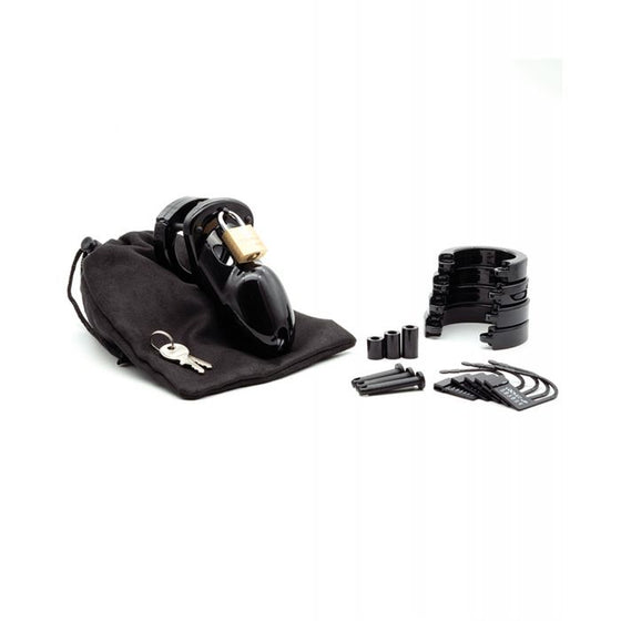 CB-3000 3" Cock Cage & Lock Set - Black