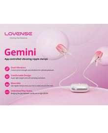  Lovense Gemini Vibrating Nipple Clamps - Pink
