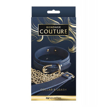  Bondage Couture Vinyl Collar and Leash - Blue