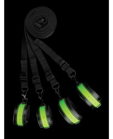  Shots Ouch Bed Bindings Restraint Kit - Glow in the Dark
