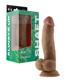 Shaft Model N Flexskin Liquid Silicone 8.5" Side Curve Dong w/Balls - Oak