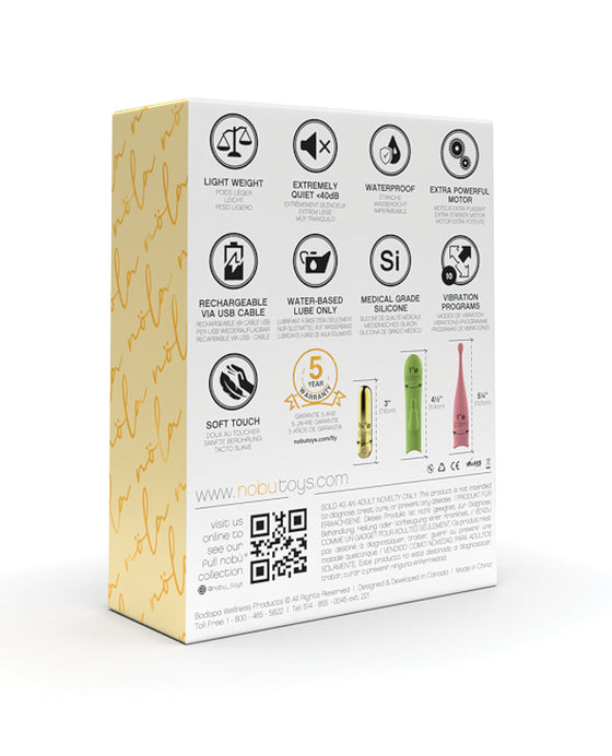 Nobu Nola Interchangeable Bullet Set - 3 Piece Set  Pink/Green