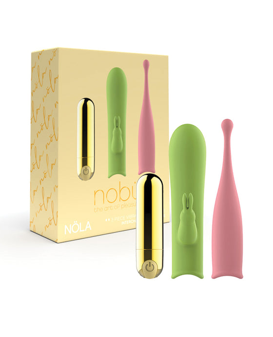 Nobu Nola Interchangeable Bullet Set - 3 Piece Set  Pink/Green