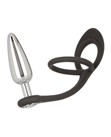  Star Fucker Slim Gem Plug w/Silicone Enhancer - Black