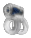Hunky Junk Revhammer Shaft Vibe Ring - Clear Ice w/Blue Vibe