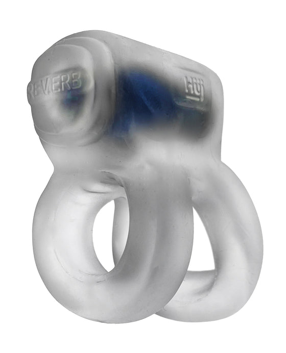 Hunky Junk Revhammer Shaft Vibe Ring - Clear Ice w/Blue Vibe