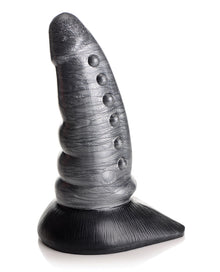  Creature Cocks Beastly Tapered Bumpy Silicone Dildo - Silver/Black