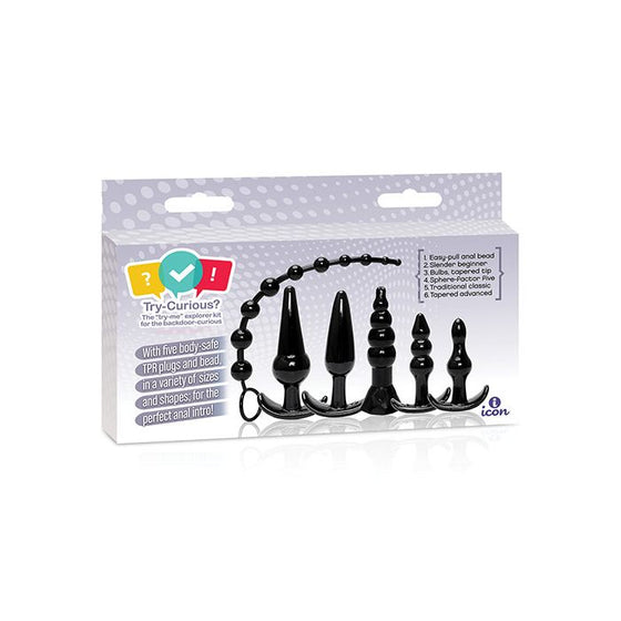 Try-Curious Anal Plug Kit - Black