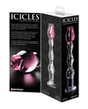 Icicles No. 12 Hand Blown Glass Massager - Clear w/Rose Tip