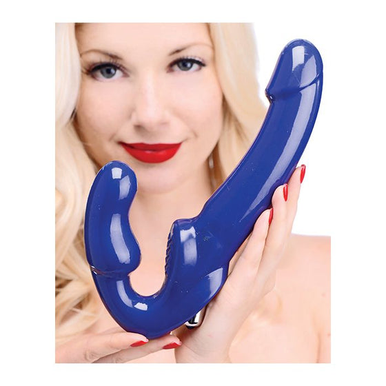Revolver II Strapless Strap on G-Spot Dildo - Blue