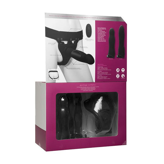 Body Extensions Be Naughty Vibrating 4 Piece Strap On Set