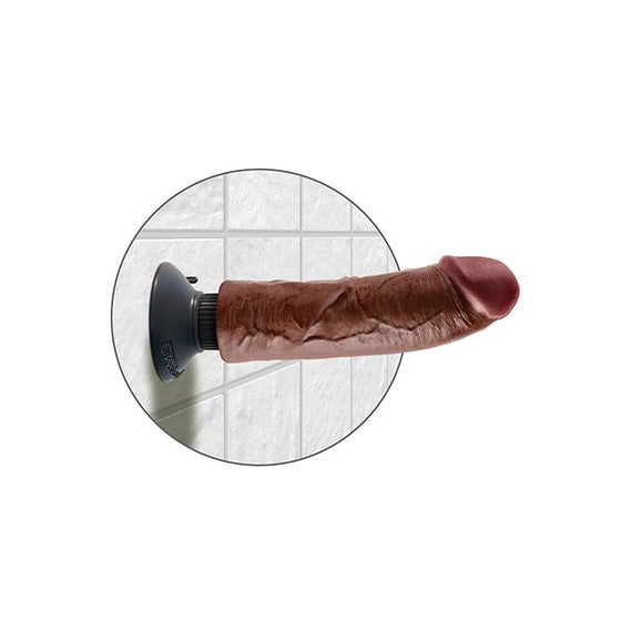 King Cock 8" Vibrating Cock - Brown