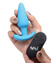 Bang! 21X Vibrating Silicone Butt Plug w/Remote - Blue