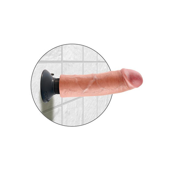 King Cock 8" Vibrating Cock - Flesh