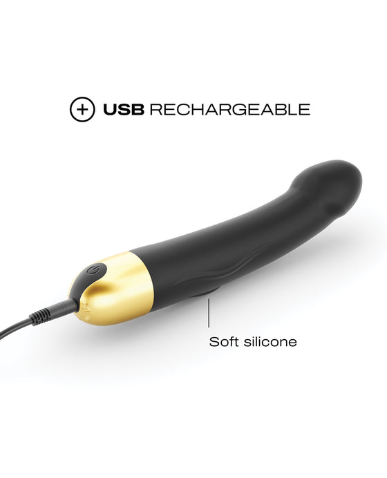 Dorcel Real Vibration M 8.6" Rechargeable Vibrator 2.0 - Black/Gold