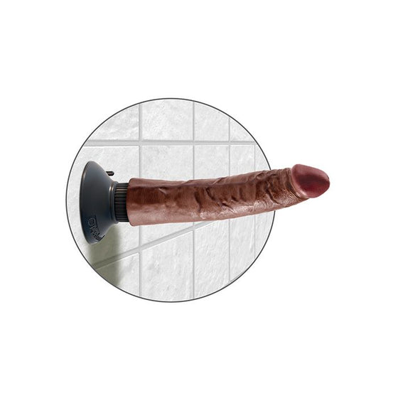King Cock 7" Vibrating Cock - Brown