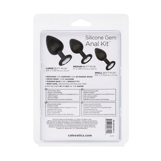 Silicone Gem Anal Kit - Black
