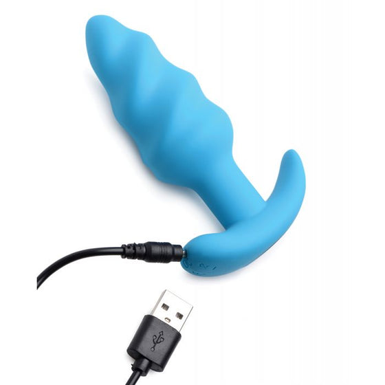 Bang! 21X Vibrating Butt Plug w/Remote Control - Blue