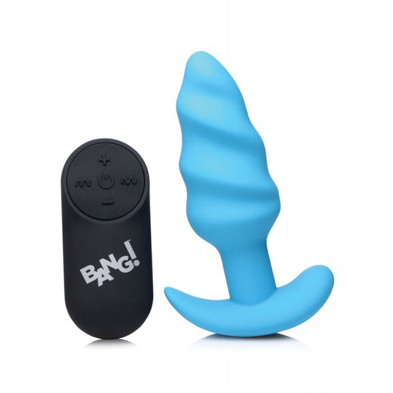 Bang! 21X Vibrating Butt Plug w/Remote Control - Blue